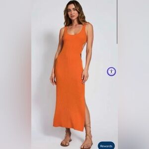DEVON WINDSOR Avani Orange Cutout Dress SMALL